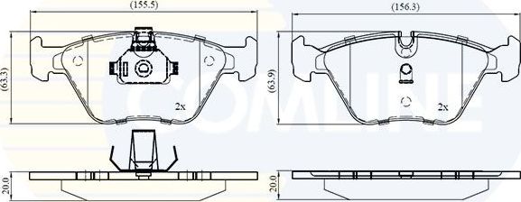 Тормозные колодки Comline Comline передние для BMW X3 I (E83) 2004-2011. Артикул CBP01744