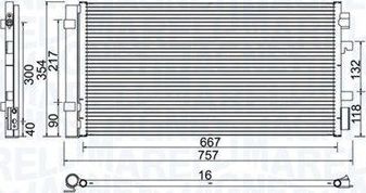 Радиатор кондиционера (конденсатор) Magneti Marelli для Renault Grand Scenic III 2009-2015. Артикул 350203762000