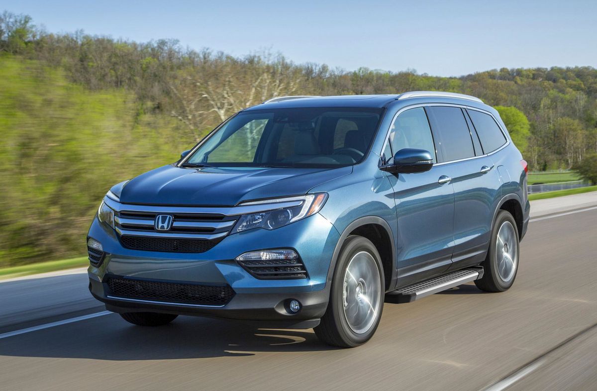 Пороги алюминиевые Rival Bmw-Style круг для Honda Pilot III 2016-2019. Артикул D180AL.2105.1