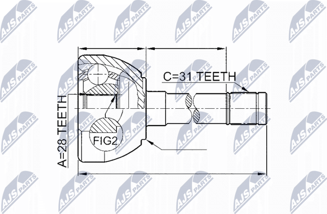 Шрус наружный (граната) NTY. Артикул NPZ-NS-049