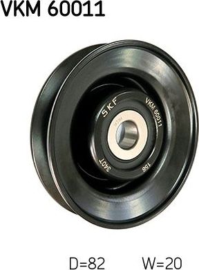 Направляющий (ведущий) ролик приводного клинового ремня SKF для Daewoo Lanos 1997-2002. Артикул VKM 60011