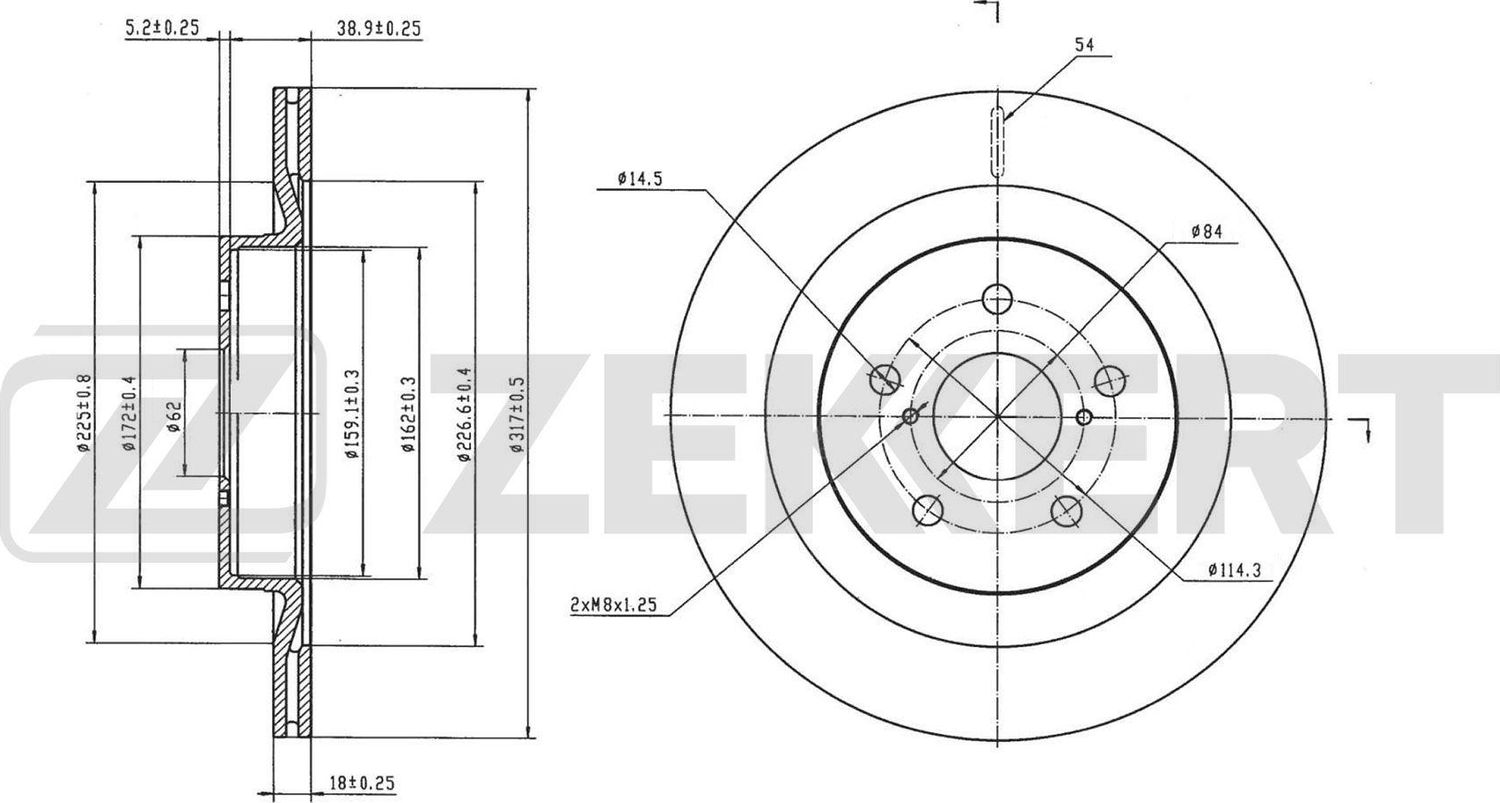 Тормозной диск Zekkert. Артикул BS-6845