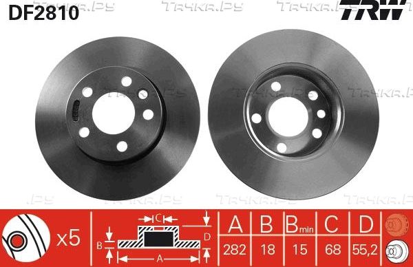 Тормозной диск TRW. Артикул DF2810