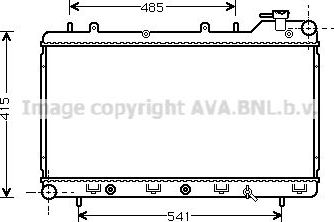 Радиатор охлаждения двигателя AVA. Артикул SU2016