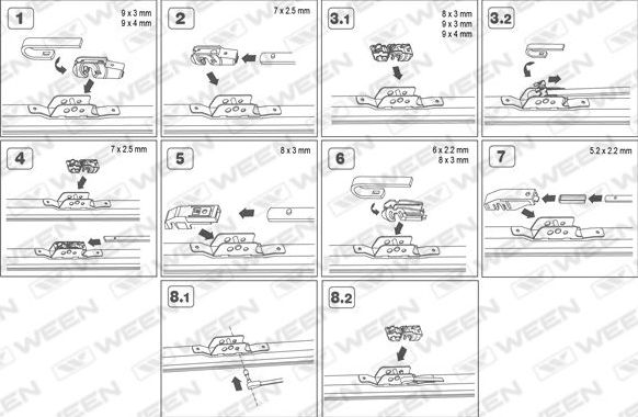 Щетка стеклоочистителя (дворник) WEEN задняя для Smart Fortwo I (W450) 1998-2007. Артикул 100-3013