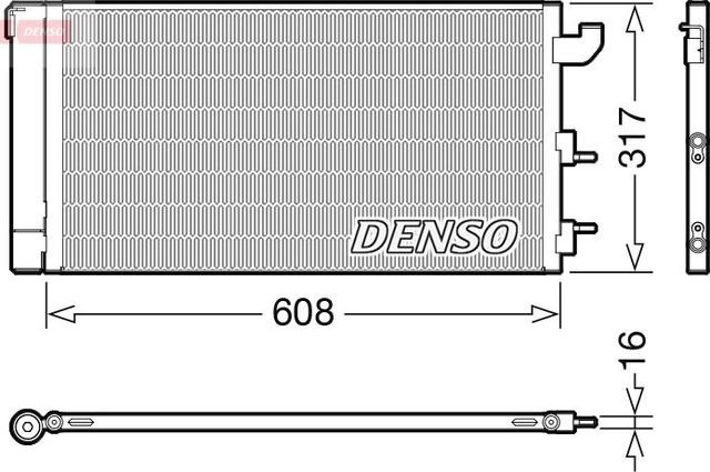 Радиатор кондиционера (конденсатор) Denso для Fiat Panda II 2006-2013. Артикул DCN09144