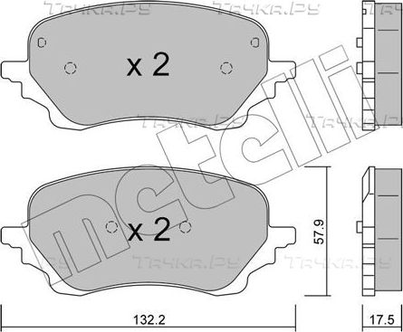 Тормозные колодки Metelli передние для Ford Puma II 2019-2026. Артикул 22-1247-0