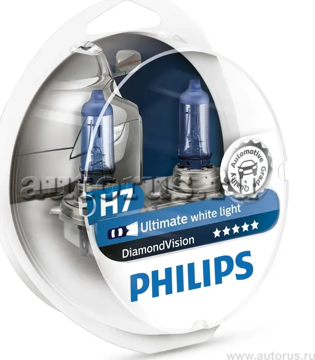 Лампа 12V H7 55W PX26d 5000K бокс (2шт.) Diamond Vision PHILIPS. Артикул 12972DVS2