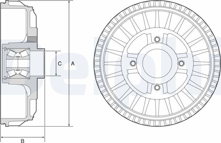 Тормозной барабан Delphi. Артикул BFR622