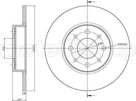 Тормозной диск Trusting задний для Alfa Romeo MiTo I 2008-2018. Артикул DF1466