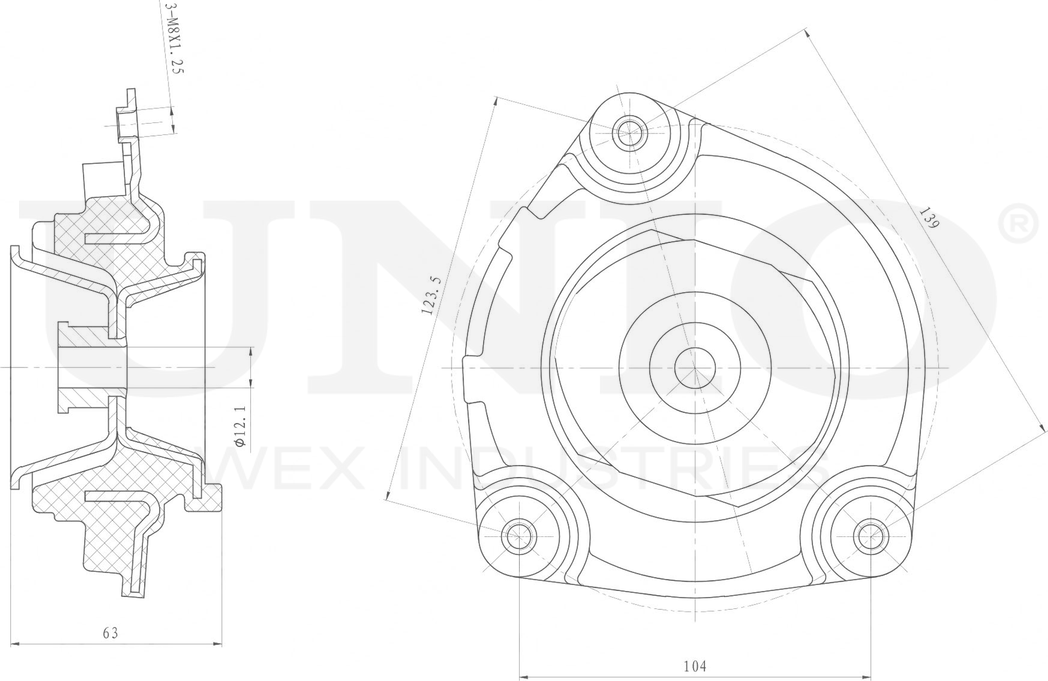 Опора амортизационной стойки (Unio). Артикул RMP-13048