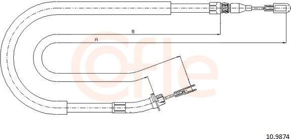 Трос ручника (тросик ручного тормоза) Cofle задний правый/левый для Mercedes-Benz Sprinter Classic (909) 2013-2026. Артикул 10.9874
