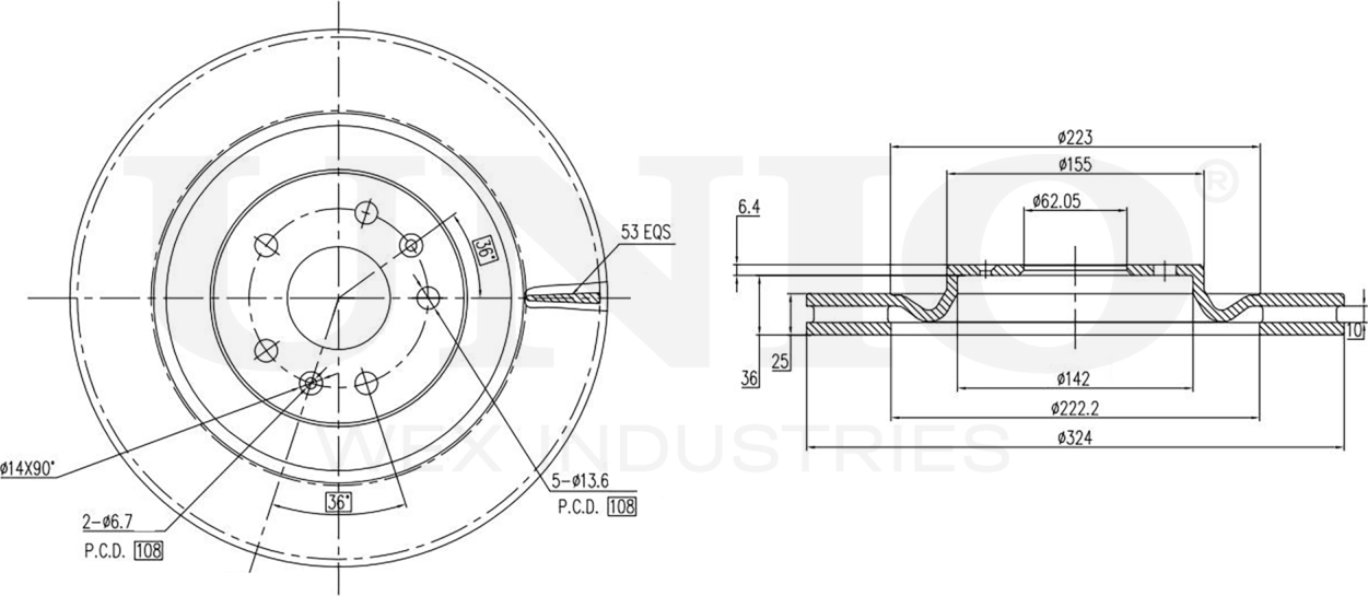 Диск тормозной (Unio). Артикул BRD-20548