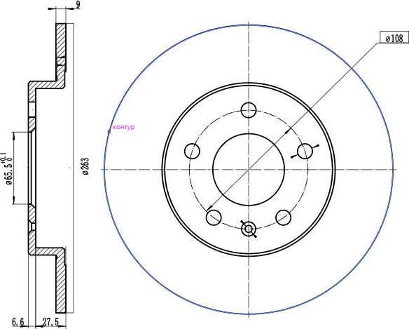Тормозной диск Trialli. Артикул DF 117112