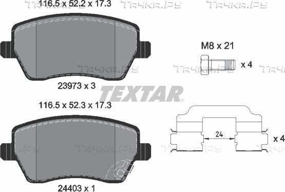 Тормозные колодки Textar Q+. Артикул 2397302