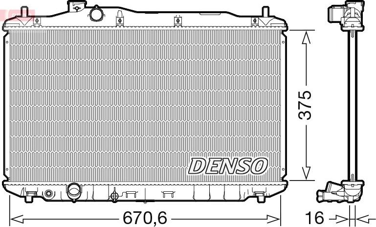 Радиатор охлаждения двигателя Denso. Артикул DRM40105