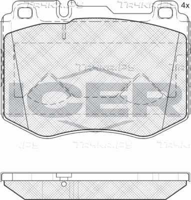 Тормозные колодки Icer. Артикул 182195-200