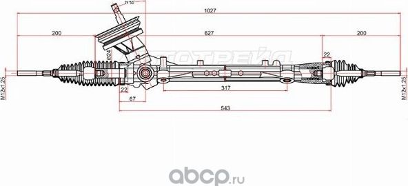 Рейка рулевая NISSAN TIIDA 07- LHD (SAT). Артикул ST48001EM02A