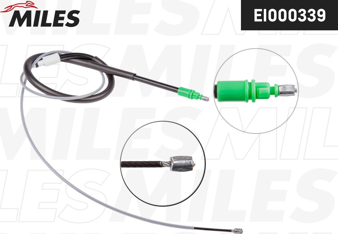 Трос ручника (тросик ручного тормоза) Miles. Артикул EI000339
