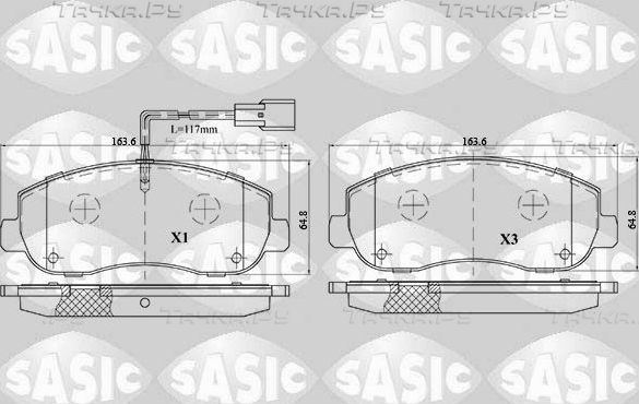 Тормозные колодки Sasic. Артикул 6214022