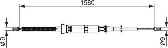 Трос ручника (тросик ручного тормоза) Bosch. Артикул 1 987 477 806