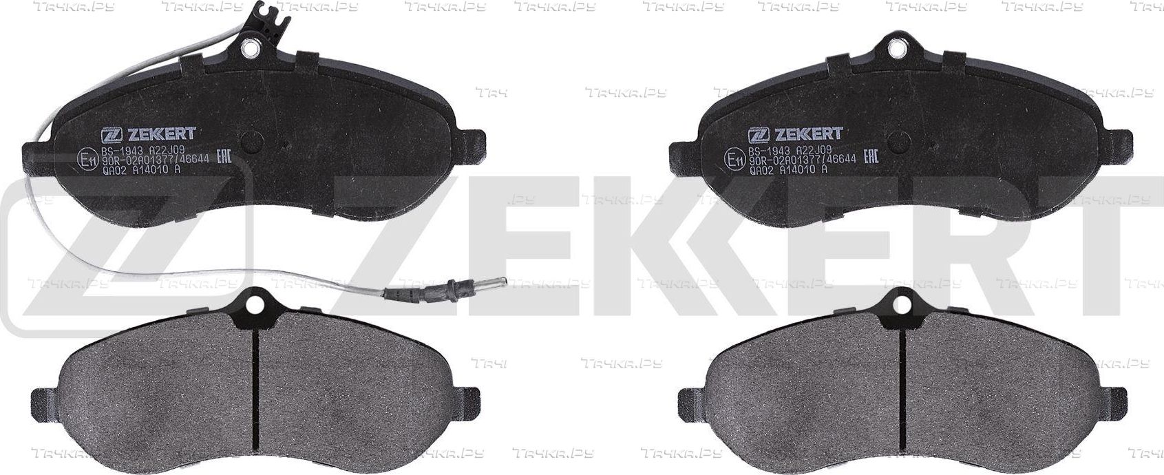 Тормозные колодки Zekkert передние для Peugeot Expert II 2007-2016. Артикул BS-1943