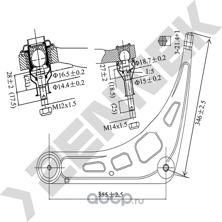РЫЧАГ ПЕРЕДНИЙ ПРАВЫЙ НИЖНИЙ BMW 3 E46 98 (Zennek). Артикул DCA0033