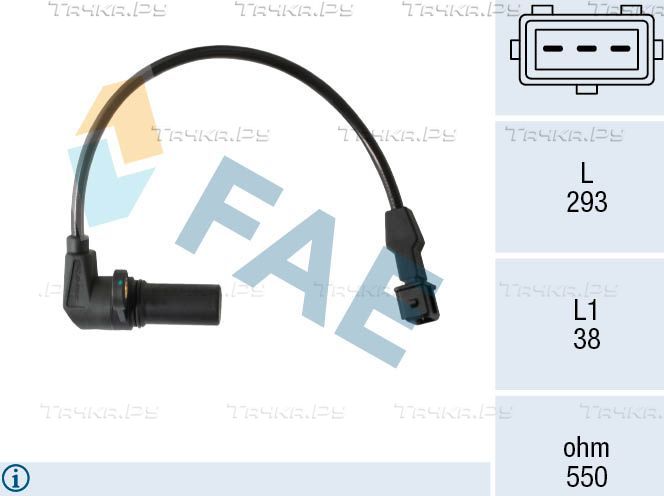 Датчик положения коленвала FAE для Chevrolet Aveo I 2005-2012. Артикул 79480