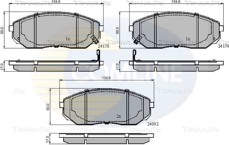 Тормозные колодки Comline Comline передние для Kia Sorento I 2002-2011. Артикул CBP31178