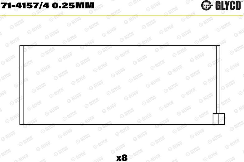 Вкладыши шатунные Glyco для Fiat Bravo I 1995-2001. Артикул 71-4157/4 0.25mm
