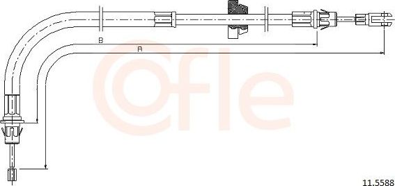 Трос ручника (тросик ручного тормоза) Cofle. Артикул 92.11.5588
