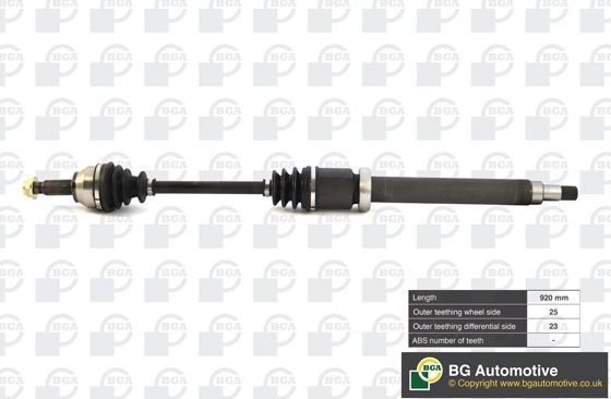 Полуось (привод в сборе, приводной вал) BGA передняя правая/левая для Mazda 2 I (DY) 2003-2007. Артикул DS2304R