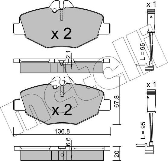 Тормозные колодки Metelli. Артикул 22-0562-0K