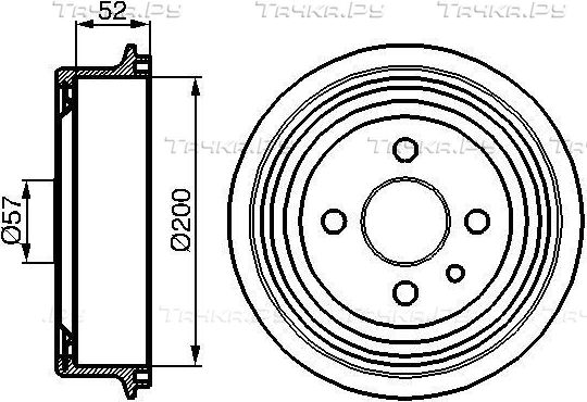 Тормозной барабан Bosch задний для Opel Ascona C 1981-1988. Артикул 0 986 477 018