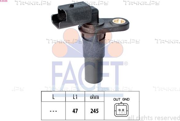 Датчик положения коленвала Facet Made in Italy - OE Equivalent для Renault Scenic III 2009-2016. Артикул 9.0536