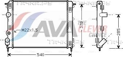 Радиатор охлаждения двигателя AVA ** CLEVER FIT ** для Renault Clio II 1998-2013. Артикул RTA2302