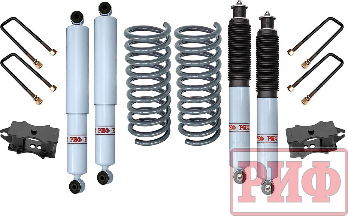 Лифт-комплект РИФ лайт газовый для УАЗ Patriot 2005-2026, лифт 60 мм. Артикул RIF-Patr-C-G-lite