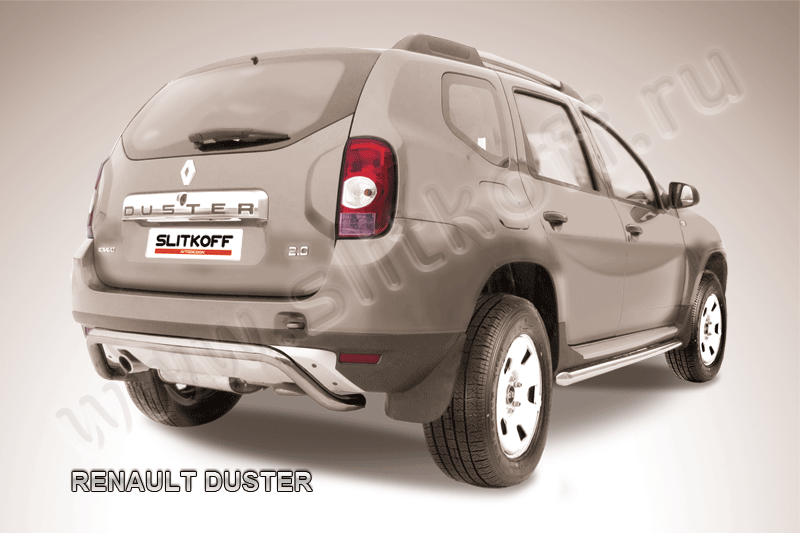 Защита Slitkoff заднего бампера d57 скоба для Renault Duster I 2010-2015. Артикул RD008