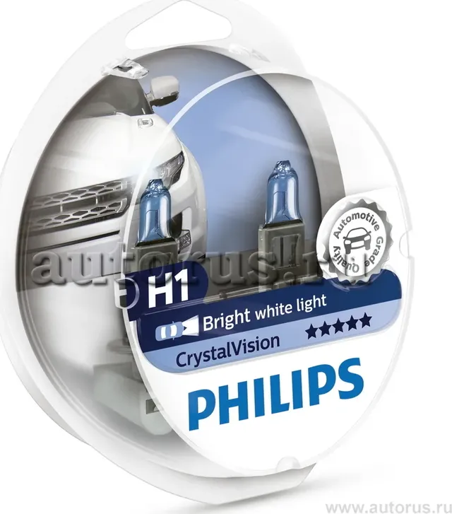 Лампы H1+W5W 12V 55W P14,5s Crystal Vision PHILIPS (2шт.) Philips. Артикул 12258CVSM