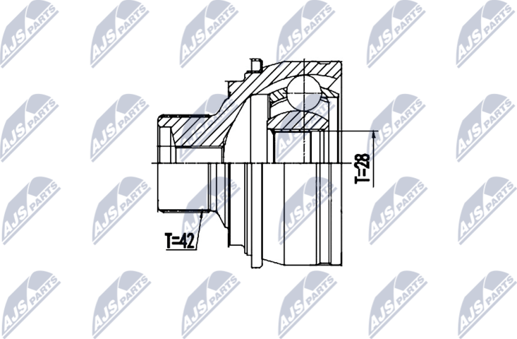 Шрус наружный (граната) NTY. Артикул NPZ-AU-058