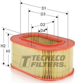 Воздушный фильтр  Tecneco Filters для Mercedes-Benz W124, A124 1986-1993. Артикул AR219OV