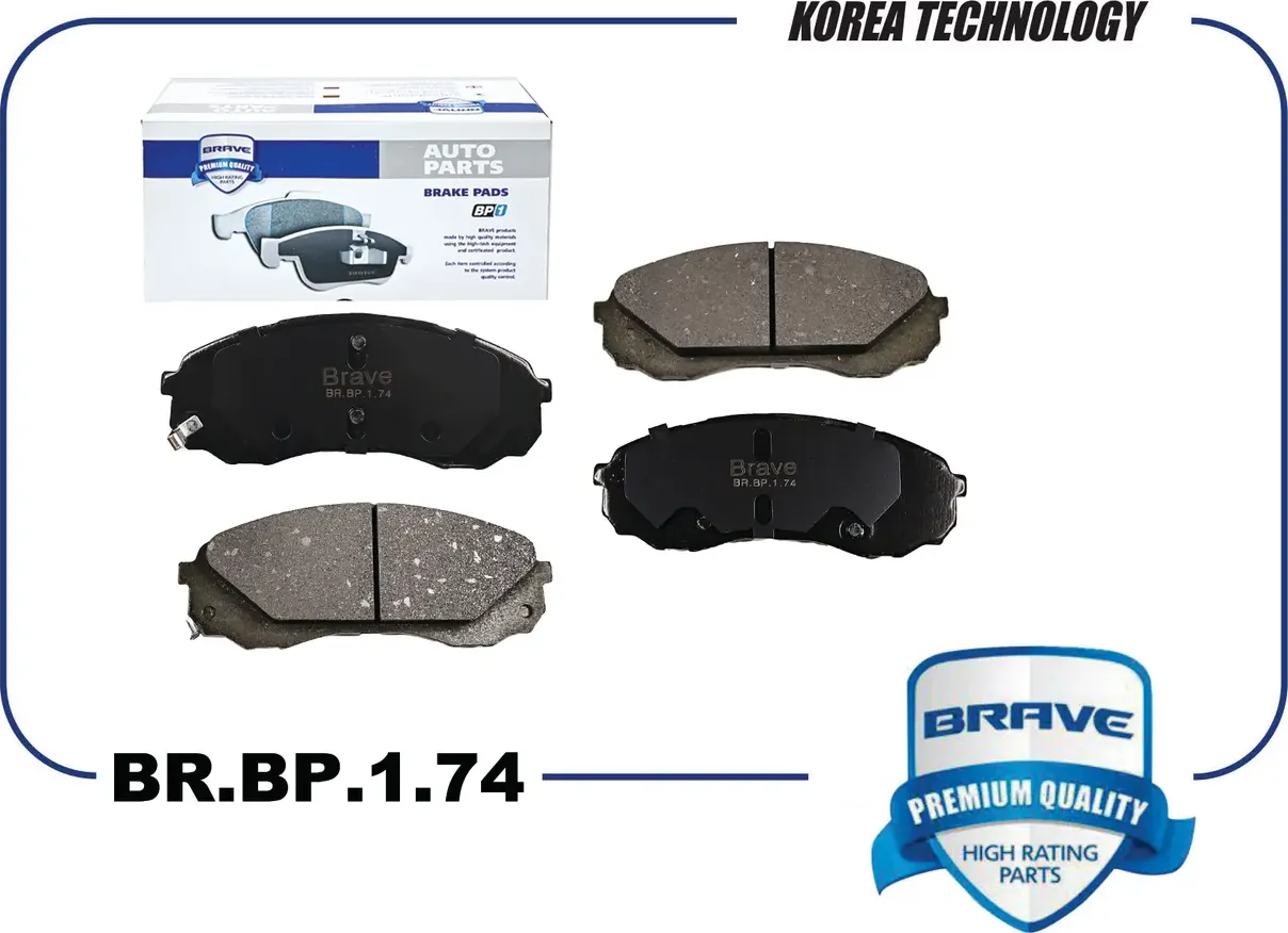 Колодка тормозная передняя BR.BP.1.74 581014HA10 HYUNDAI Starex H-1 07-, KIA Car (Brave). Артикул BRBP174