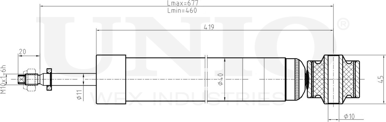 Амортизатор подвески (Unio). Артикул SAB-10661
