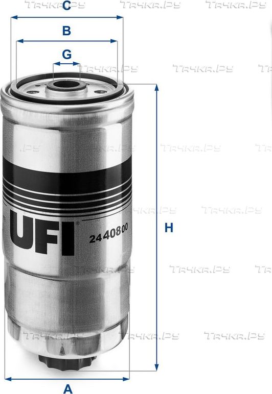 Топливный фильтр UFI для Fiat Brava 1998-2000. Артикул 24.408.00