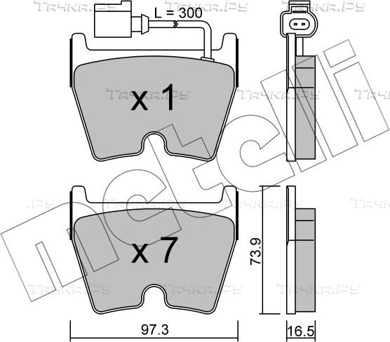 Тормозные колодки Metelli передние для Audi A3 III (8V) 2015-2026. Артикул 22-1043-1