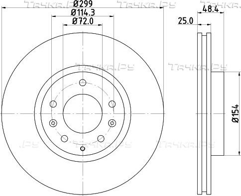 Тормозной диск Nisshinbo передний для Mazda 6 II (GH) 2007-2013. Артикул ND5024K