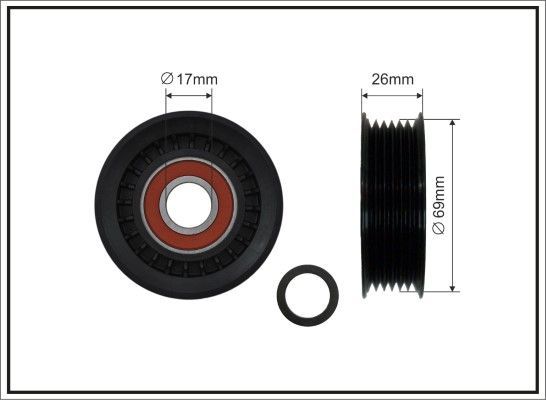 Направляющий (ведущий) ролик приводного поликлинового ремня Caffaro для Saab 9-5 I 2001-2009. Артикул 84-91