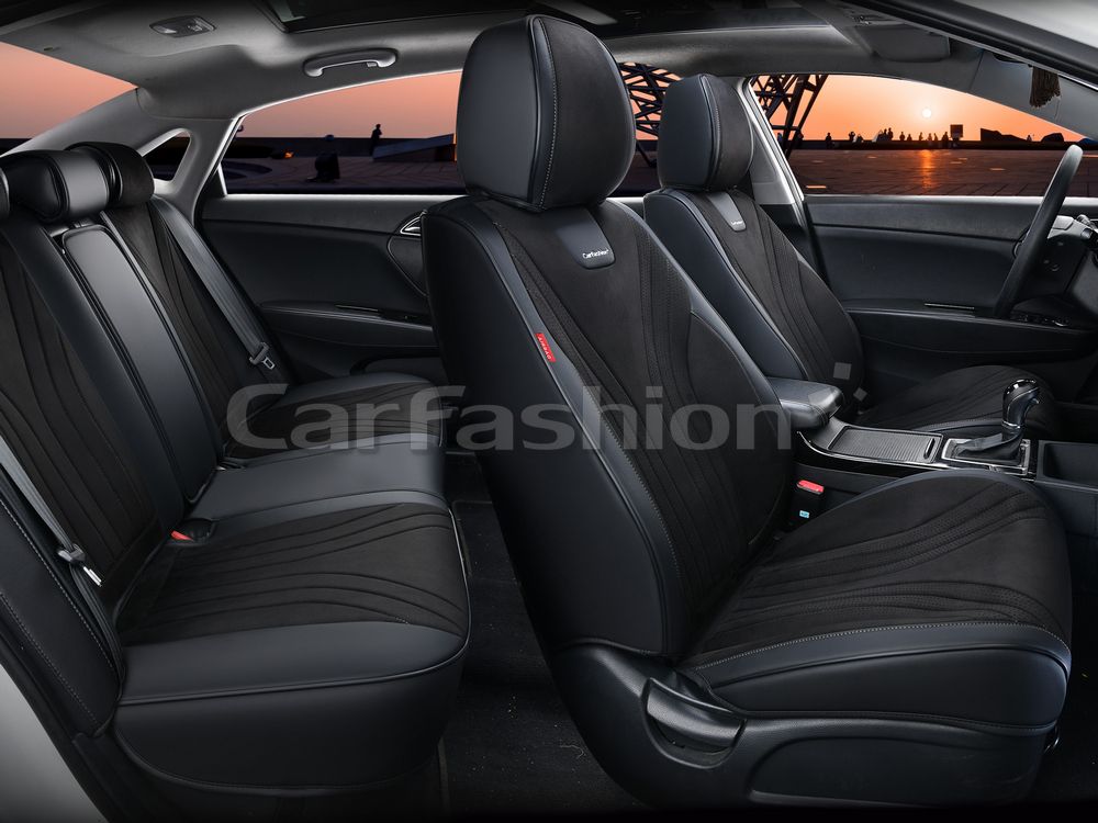 Чехлы универсальные каркасные CarFashion 5D Legion Plus на сидения авто, цвет Черный/Черный/Темно-серый. Артикул 27317