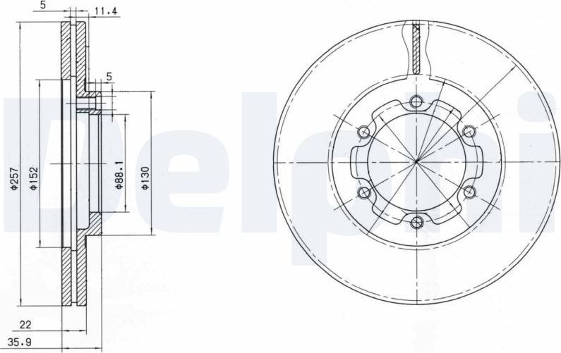 Тормозной диск Delphi. Артикул BG2524
