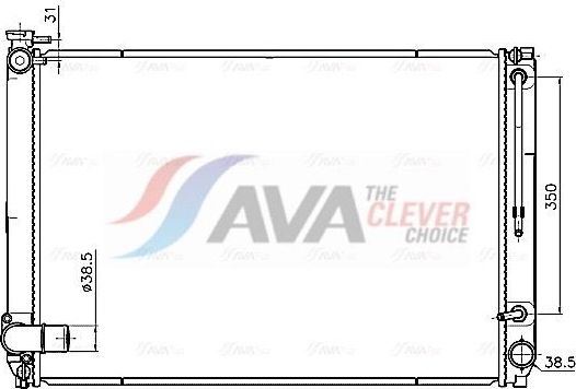 Радиатор охлаждения двигателя AVA ** CLEVER FIT ** для Lexus RX II 2006-2008. Артикул TO2791